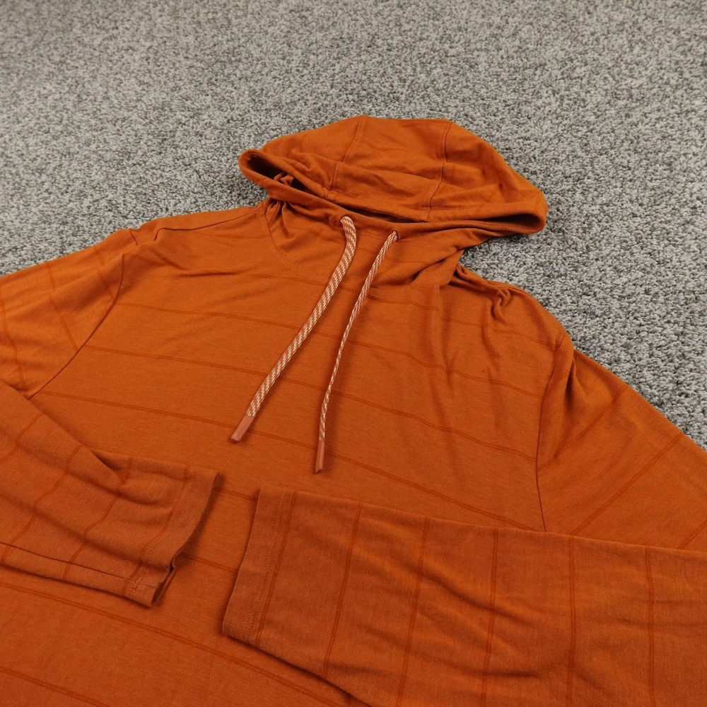 Alaskan Hardgear Hoodie Mens M Orange‎ Lightweight Performance Pullover Bamboo